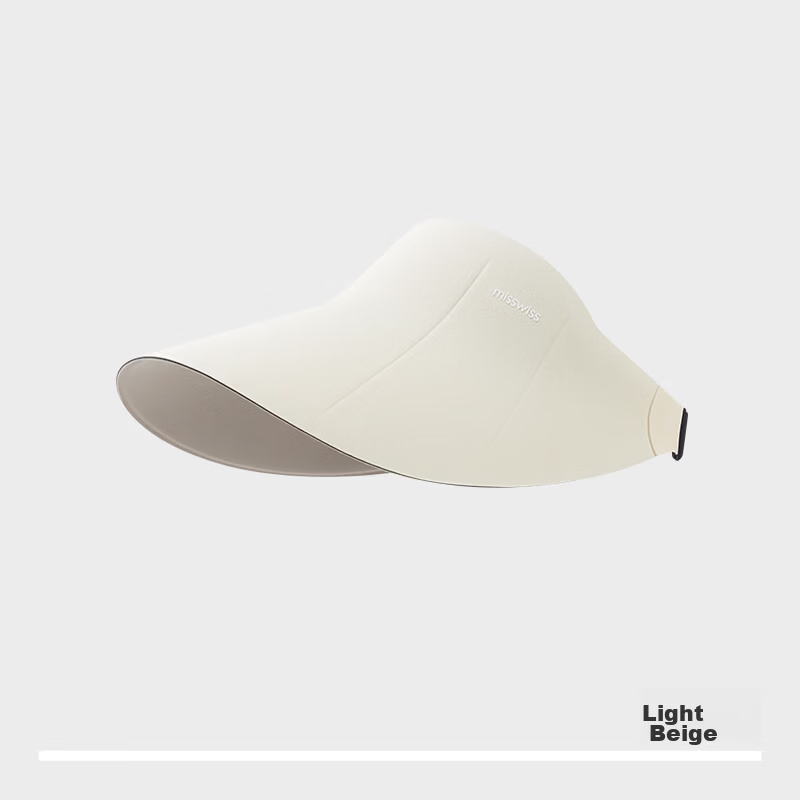 MissWiss Double-Sided Sun Protection Hat for Women Summer Outdoor UV Protection Versatile Sun Hat Light Beige