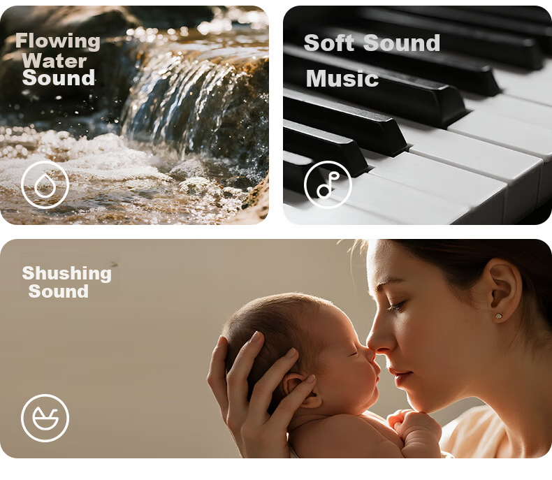 EVOCELER UK Baby Soothing Sleep Device 0-6 Months Portable White Noise Machine Sleep Aid Music Sleeper 6