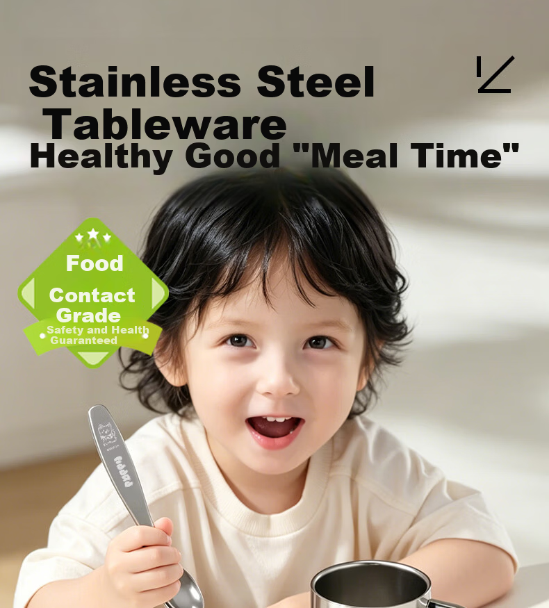 Food Grade 304 Stainless Steel Corn Fiber Double-Layer Children's Cup with Handle for Kindergarten Baby 1