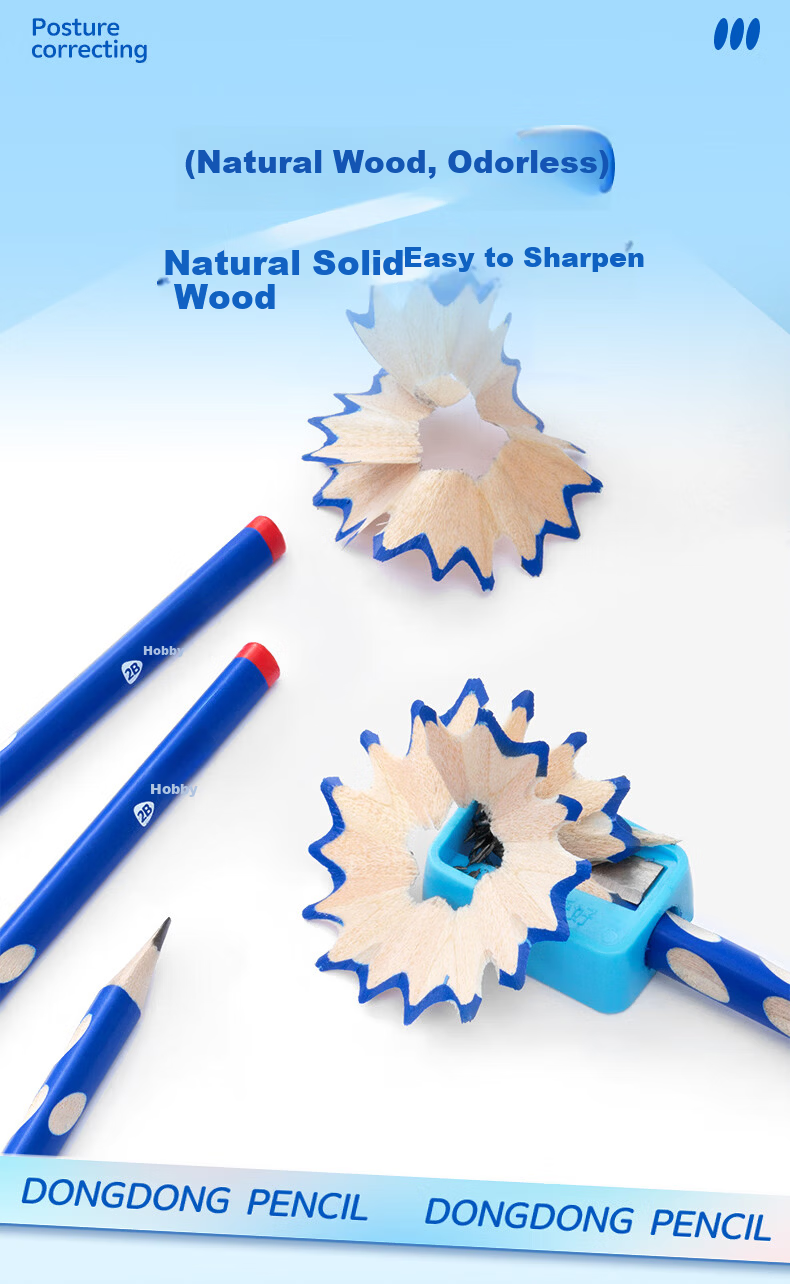 AIHAO AIHAO Hole 2B Pencil Student Non-toxic Triangular Posture Writing Practice Pencil 30pcs WP0015 6