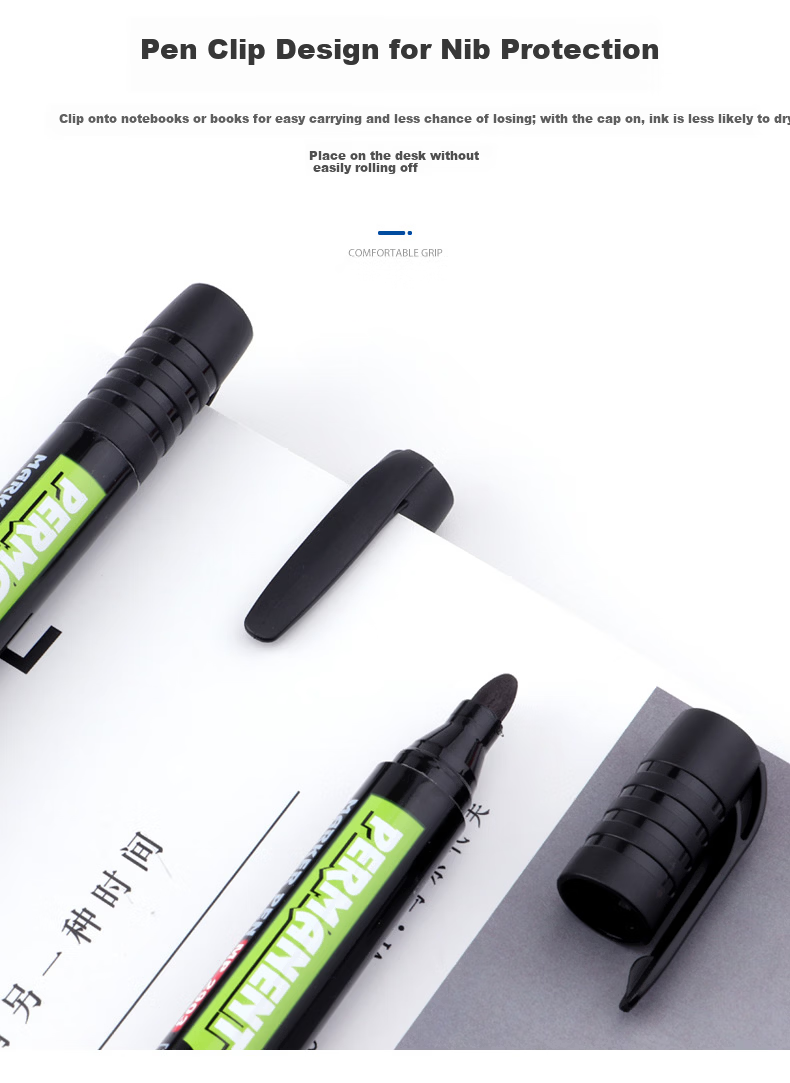 BAOKE White Oil-Based Marker Pen Quick-Dry Waterproof Oil Marker Logistics Marker Pen Durable Ink Student Office Stationery 12pcs/Box MP2907 6
