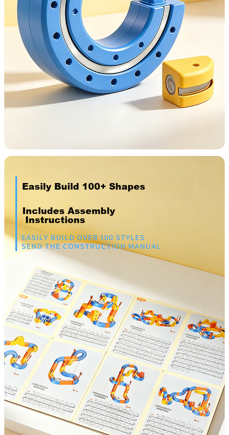 Buudon Box Electric Magnetic Magnetic Building Block Track Car Toy for Boys and Girls Ages 3-6 Educational Gift for Children's Day and Birthday 7