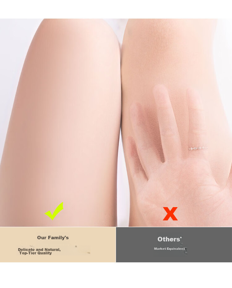 Afandi【Plus Size】Ultra-thin Bare Leg Magic Spring Summer Sheer Anti-Snag No-Crotch Tights Pantyhose 7