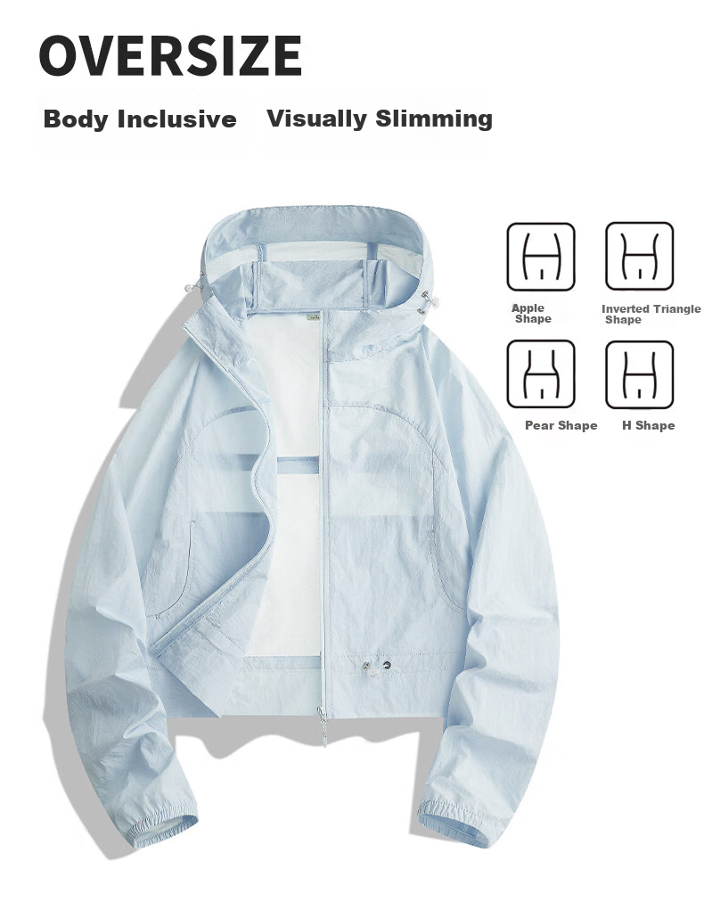 MULINSEN Summer 2026 New Slim Fit Short Sunscreen Jacket for Petite Women, Loose Breathable Hooded Thin Coat 13