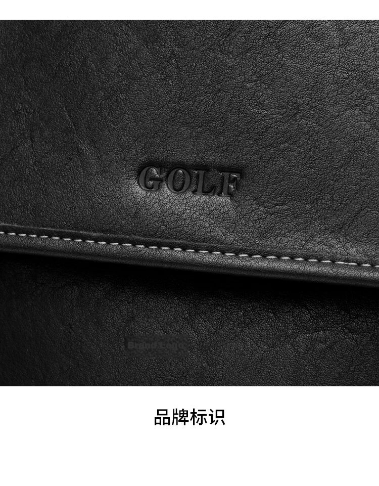 GOLF Business Briefcase Men's Soft Leather 14-inch Laptop Bag Multifunctional Shoulder Crossbody Backpack 31