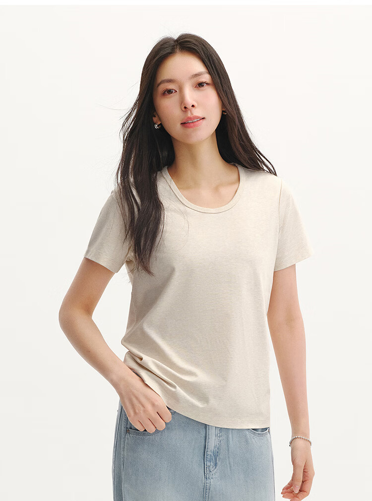 Semir Women's Short Sleeve T-Shirt, Cropped Fit, Slimming, Regular Shoulder, Inner Wear, Summer Cool Feel, Slim Fit Base Layer, 109326100001 37