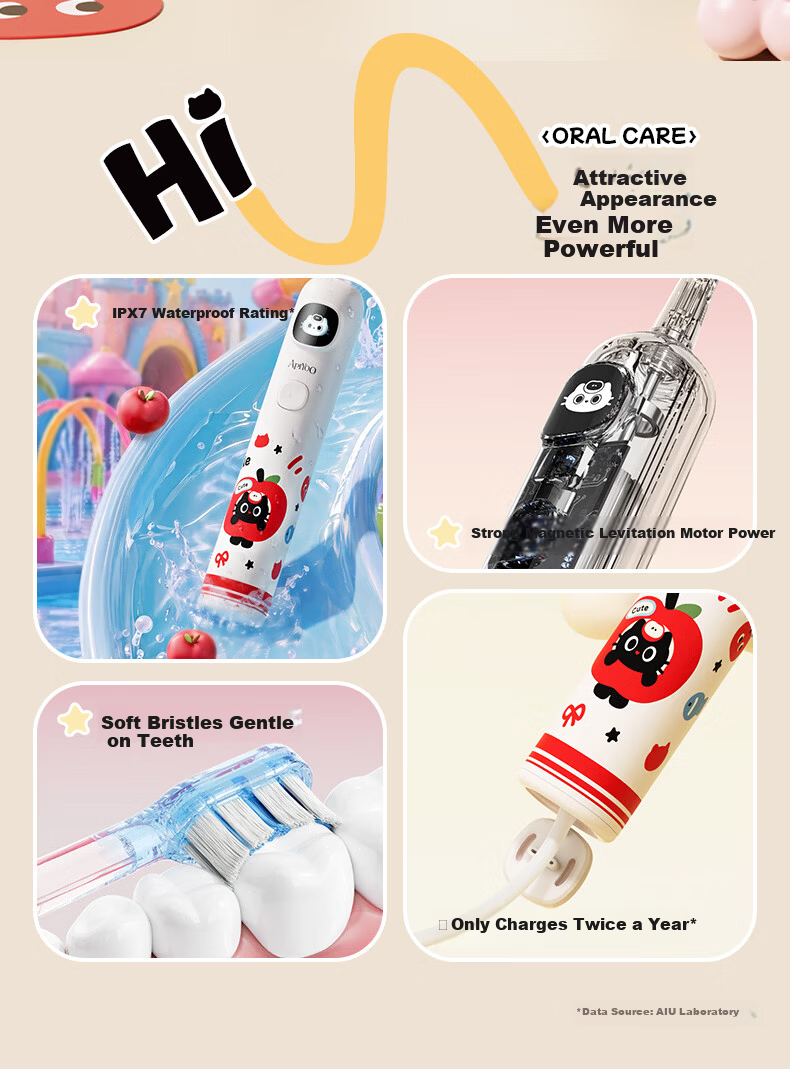 ApiYoo A9 Adult Electric Toothbrush Sonic Vibration 5 Modes Deep Cleaning Soft Bristles Gum Care Long Battery Life Adult Couples Student Gift for Birthday 520 2