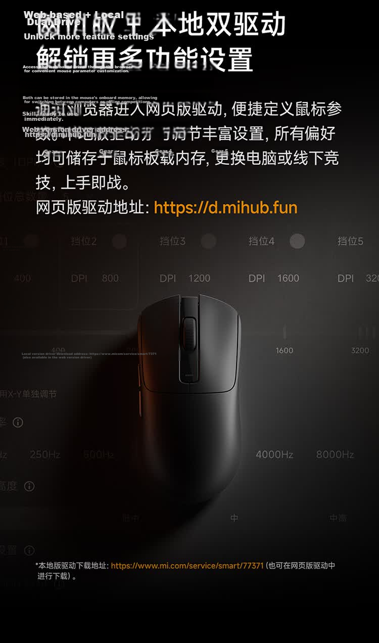 MI Mouse X1 Wireless Gaming Mouse, Dual-Mode (2.4GHz/Wired), Lightweight, 3395 Sensor, Dual 8K, 26000 DPI, for Valorant, CS2, VALORANT, LOL, Black Color 11