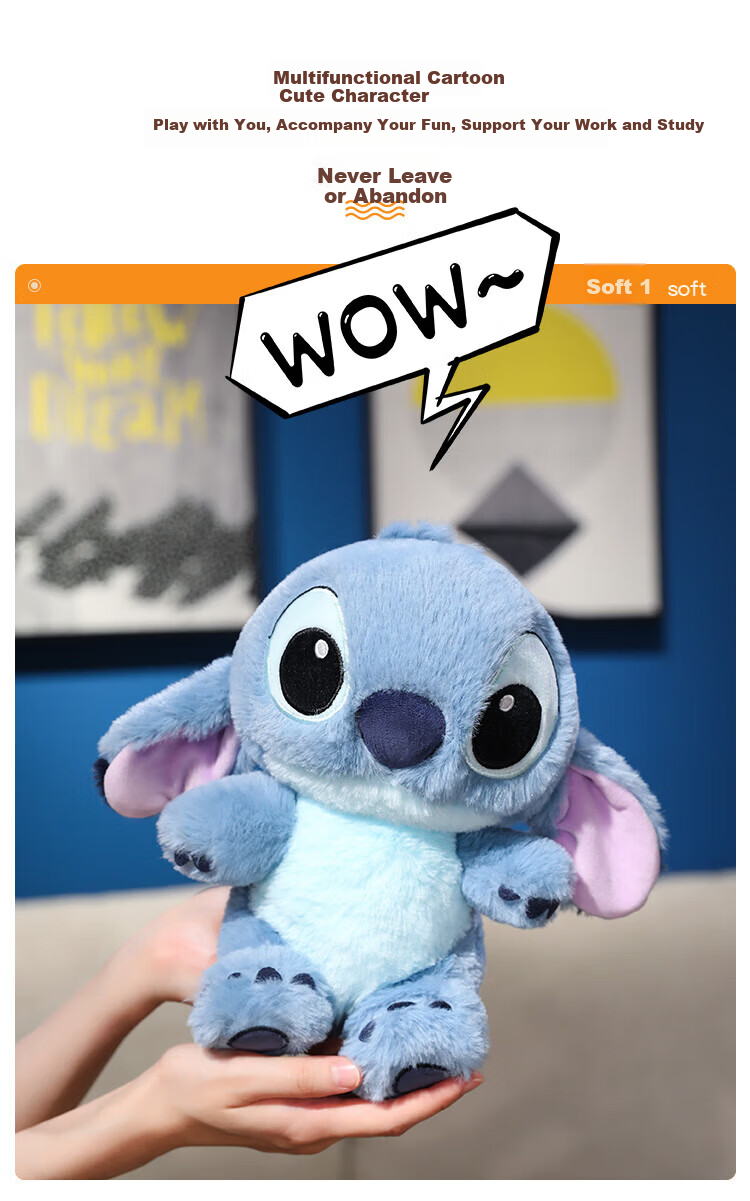 Disney Stitch Plush Toy Doll Pillow Birthday Children's Day Gift for Boys and Girls 3