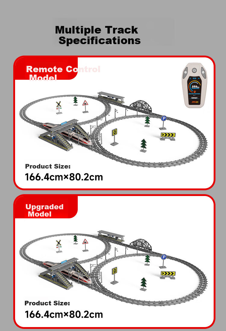 Jihao Children's Train Toy Boys Fuxing Model Train DIY Track Set Ages 3-6-12 Birthday Gift 12