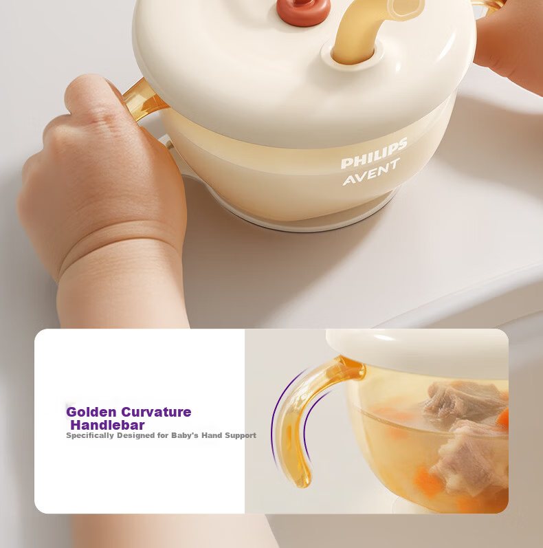 AVENT Philips Avent PPSU Baby Food Bowl Straw Bowl for Soup and Porridge Children's Rice Cereal Bowl Kids Lunch Box 15