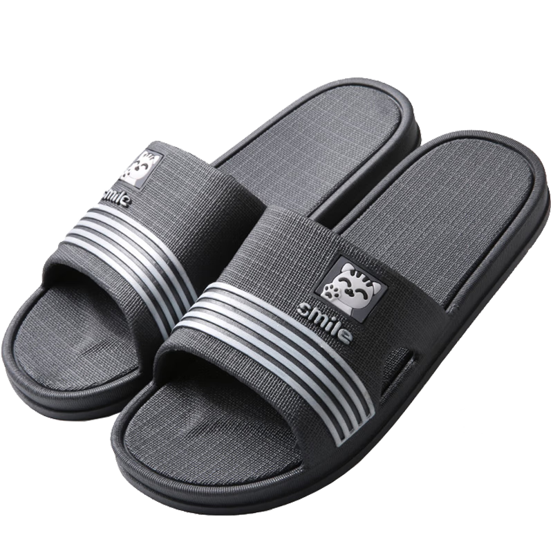 LETUO Men's Slippers, Spring And Summer 2026, Bathroom Non-Slip Drainage Soft Sole, Couple Home Sandals, Dark Gray 42-43