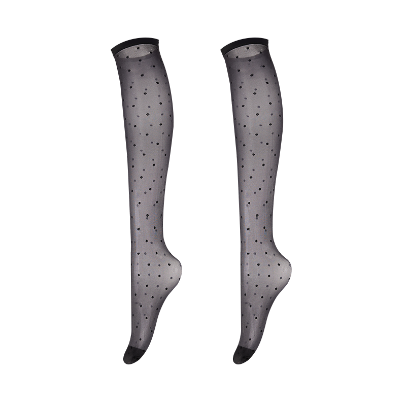 Langsha Spring Summer New Ultra-Thin High Thigh Stockings for Women Breathable Smooth Fashionable Polka Dot Seamless Thigh-High Socks