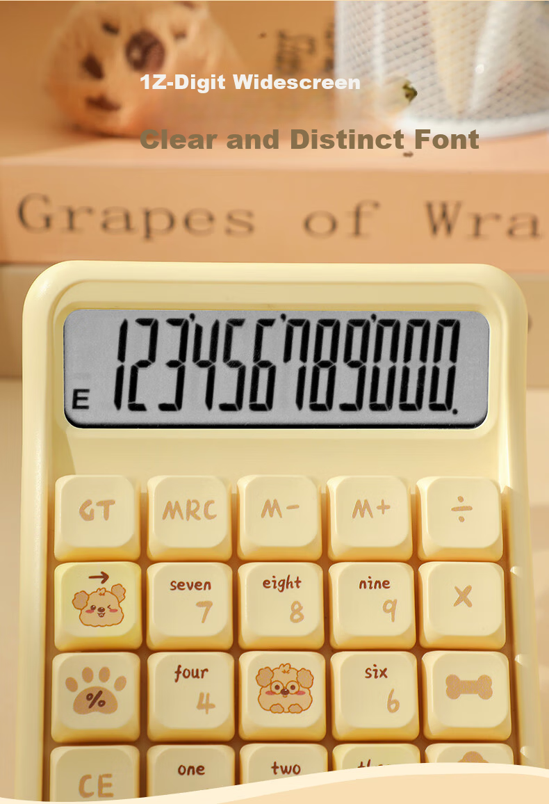 Youth Companion Calculator Blue Switch Mechanical Keyboard High-Value 12-Digit Display Multifunction Handheld Stylish Desktop Financial Office School Learning Supplies Fortune Flow 7528X 4
