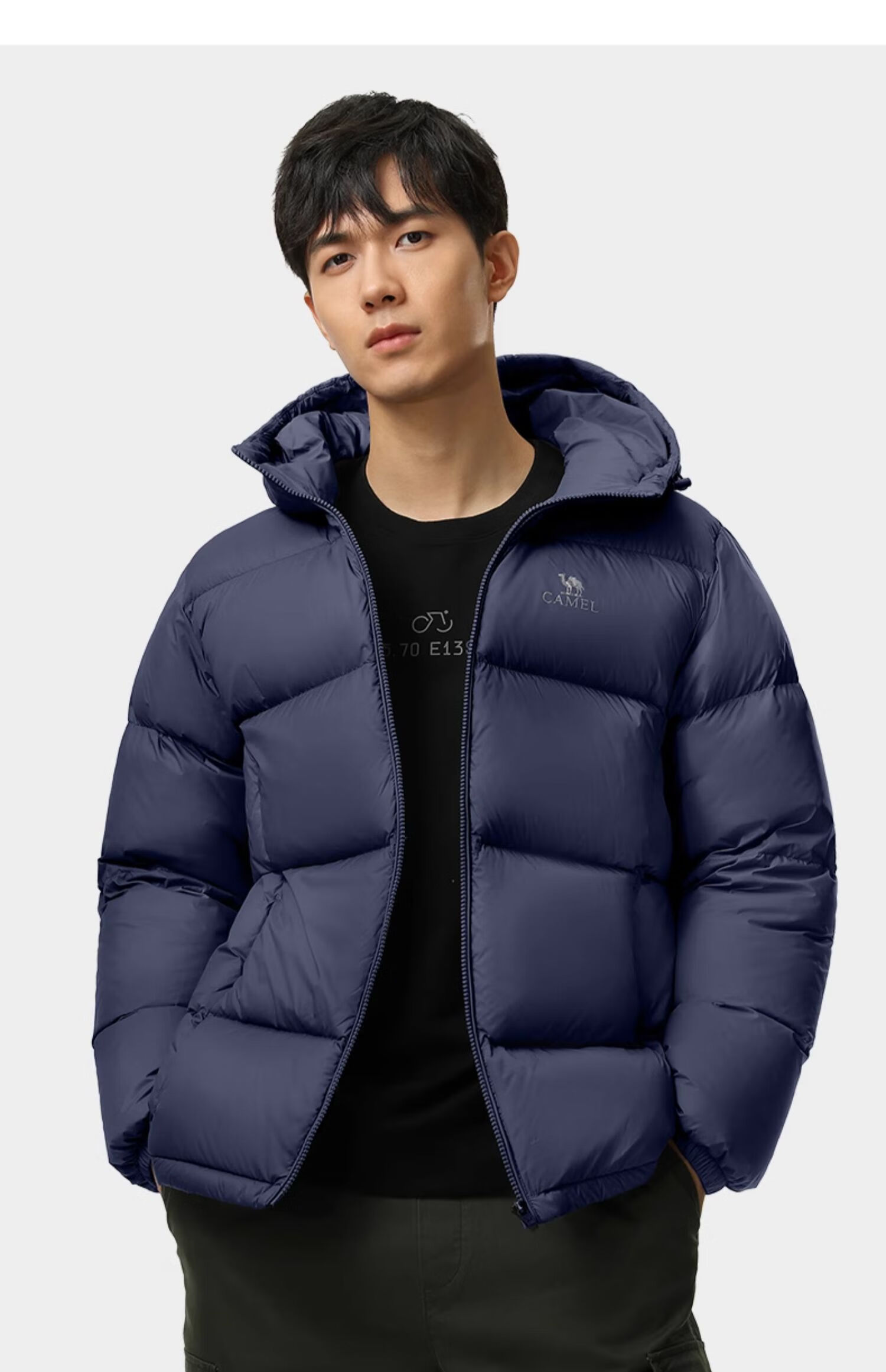 CAMEL [Hug] Winter Outdoor Water-Resistant down Jacket, 600 Fill Power, Unisex Thick Hooded Warm Puffer Coat 35