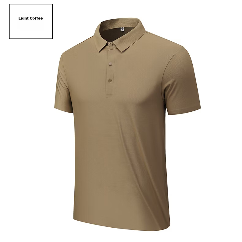 Jeanswest Men's Short Sleeve Polo Shirt Summer Thin Ice Silk Breathable Quick-Dry Casual Business Commuter Top 15