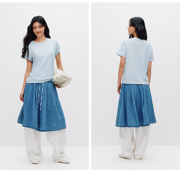 Semir Mall Style | Women's Summer Short Sleeve T-Shirt Solid Color Crew Neck Regular Shoulder Top 2026 Versatile Shirt 101926100001 41