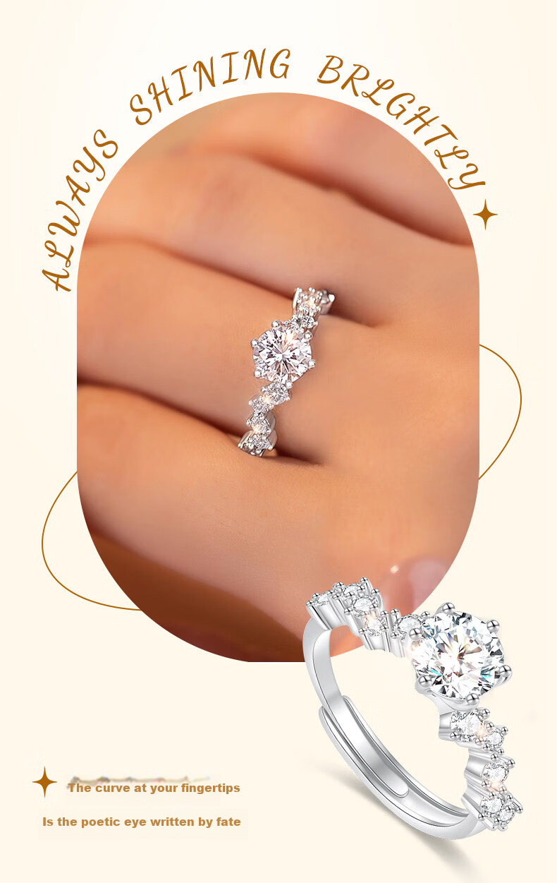 Kovni [Includes GRA Certificate] 1 Carat Moissanite Ring for Women Luxury Single Ring Birthday Valentine's Day Gift for Her 14