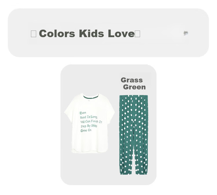 Hodohome Modal Girls' Summer Short Sleeve Pajama Set Breathable Soft Stretch Cute Print Homewear 9