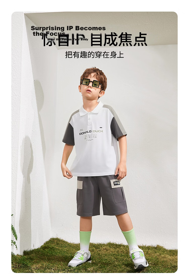 Disney Boys Summer Short Sleeve Set 2026 New Fashion Polo Casual Set 3