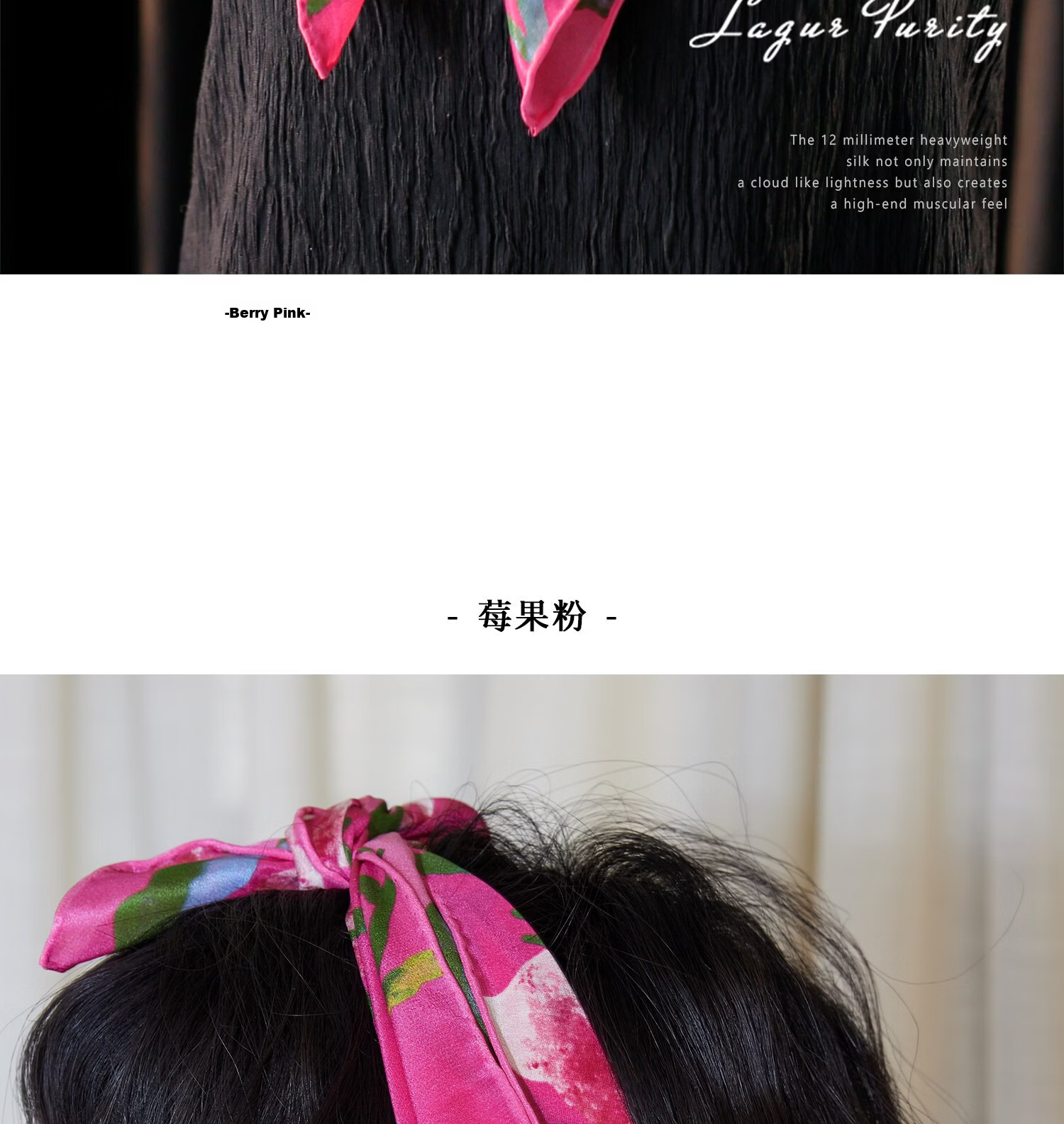 Lagur "Rose Red Morning Glory" Original Handmade Fine Rolled Mulberry Silk Scarf Midnight Blue (Pink Gift Box) 21