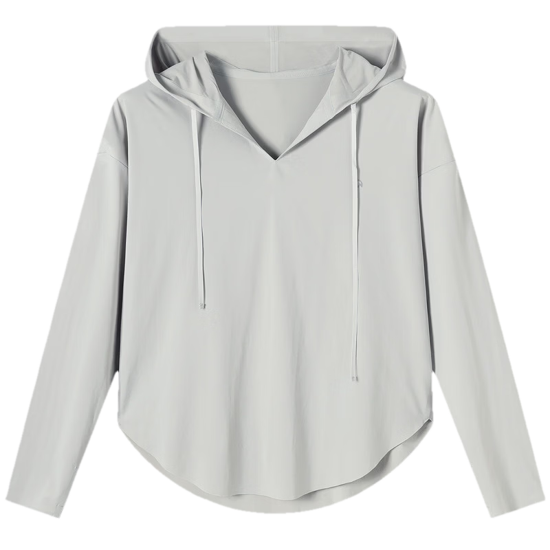 TonLion 2026 Spring Women's Hooded Long Sleeve T-Shirt Light Gray L