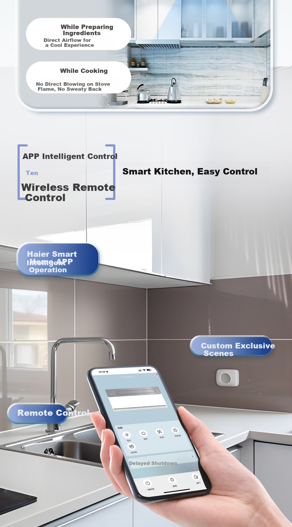 Haier Integrated Cooling Fan Lighting Exhaust Kitchen Smart Cooling Fan Panel Light with Fan [Flagship Model] 10