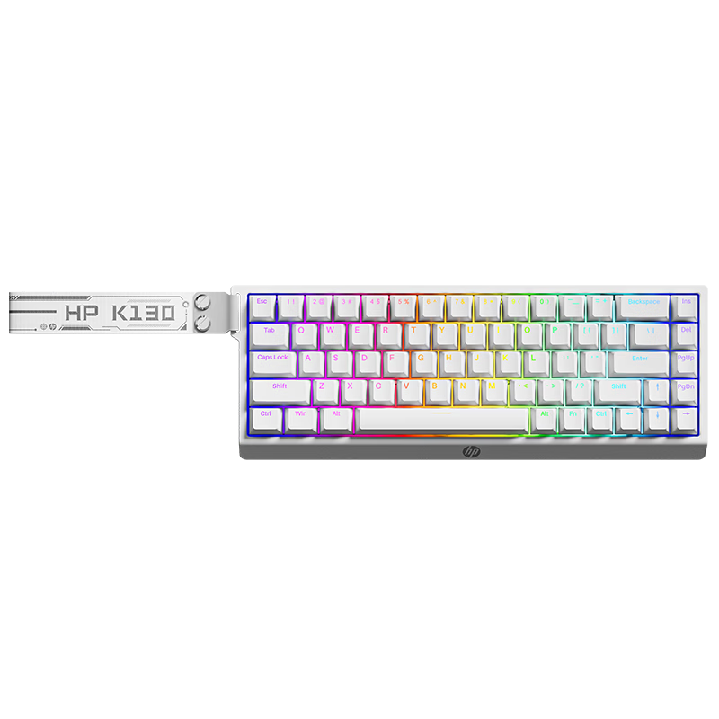 HP K130 Wireless Keyboard Wired Bluetooth Tri-mode Quiet Mechanical Feel Gaming Portable 68-Key Membrane Keyboard for PC Laptop Tablet iPad