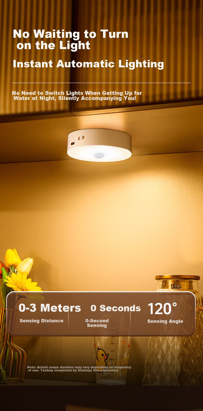 Xinlanya She Human Sensor Night Light Bedroom Night Lamp Motion Activated Elderly Bedside Lamp Rechargeable Long Battery Life 4