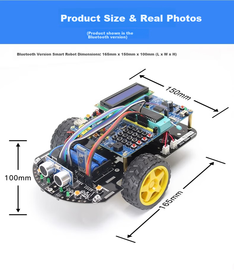 LOBOROBOT 51 Microcontroller Development Board Kit Smart Car Line Tracking Obstacle Avoidance Remote Control Bluetooth Programming C51 Robot Kit 15