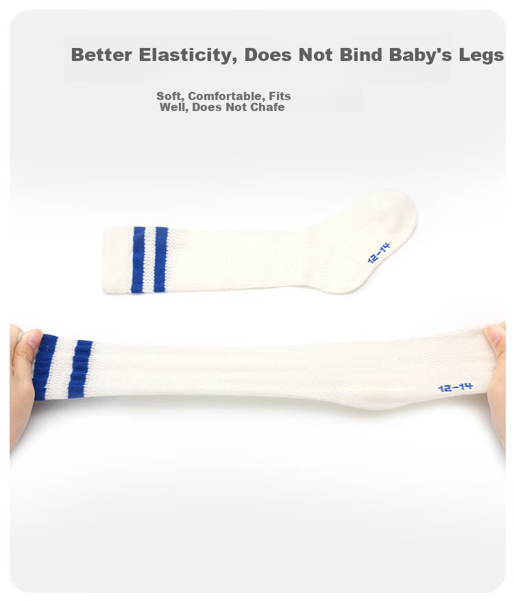 9i9 Children's Thin Long Socks Baby Knee-High Socks Boys and Girls Football Socks Student School Uniform Socks 3 Pairs F43 Stripes M 3-5 Years 6