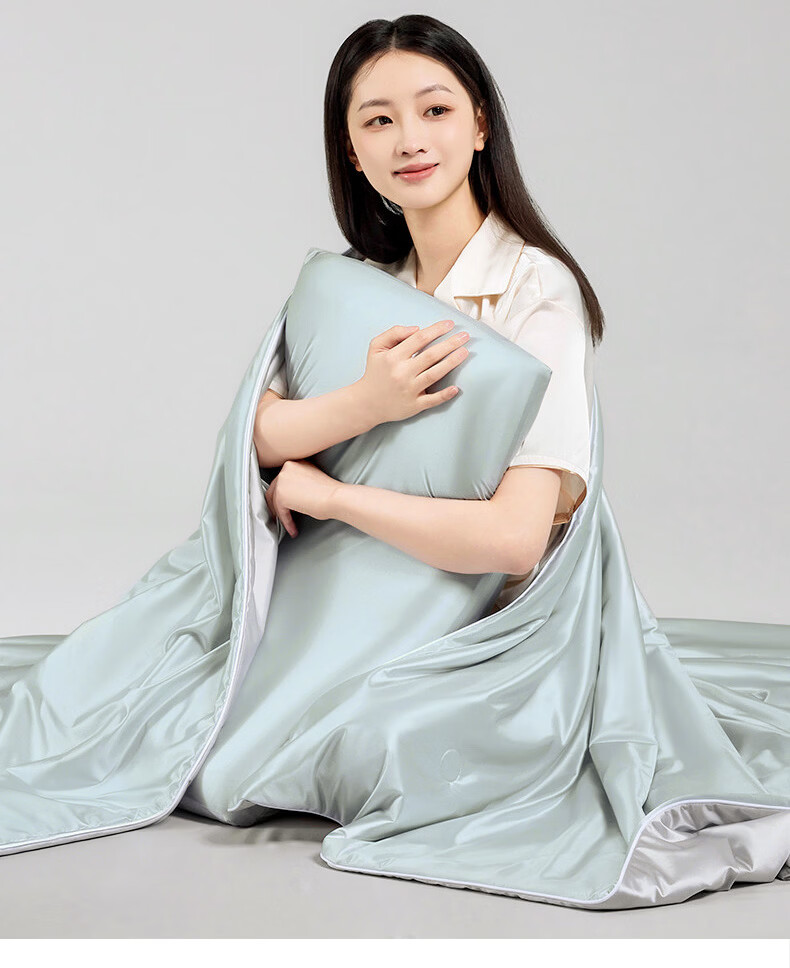 Wuyinliangpin Class A Cooling Ice Silk Summer Quilt, Deep Sleep Temperature Control Thin Quilt, Machine Washable Air Conditioning Comforter, 150*200cm 3