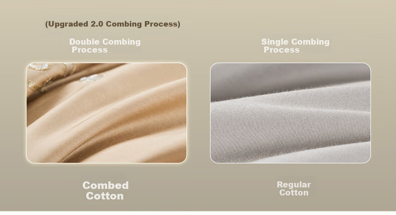 Fuanna 60S Long-Staple Cotton Embroidered 4-Piece Bedding Set 100% Cotton Sheet and Duvet Cover Double Extra Large 230*229cm Qinghuan 7