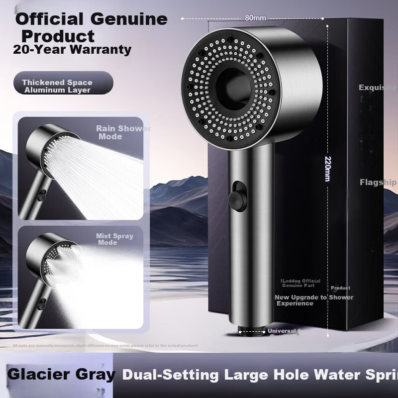 ILeddog [Germany] High-Pressure Shower Head Space Aluminum Handheld Bathroom Shower JS Handheld