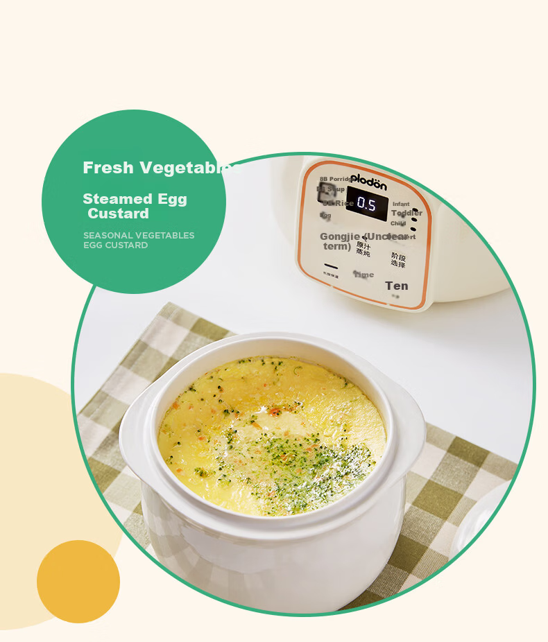 PLODON Upgraded Electric Stew Pot Baby Porridge and Rice Cooker Infant Micro-Pressure Stewing Pot with Steamer Basket 6