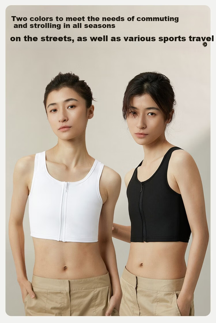 Caramella Sports Bra Spring Shockproof Vest Women's Chest Wrap Shaping Large Chest Minimizer Shapewear Student Cosplay Chest Binder 5