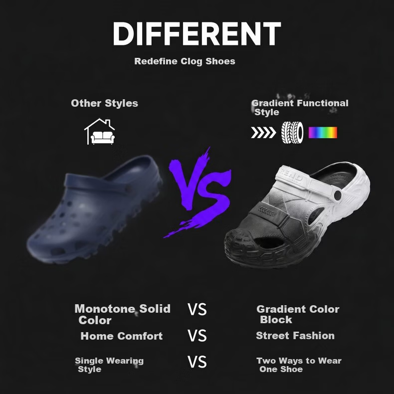 HIPANDA Men's Non-Slip EVA Hole Shoes Thick Sole Height Increasing Breathable Comfortable Open Toe Beach Driving Sandals 7
