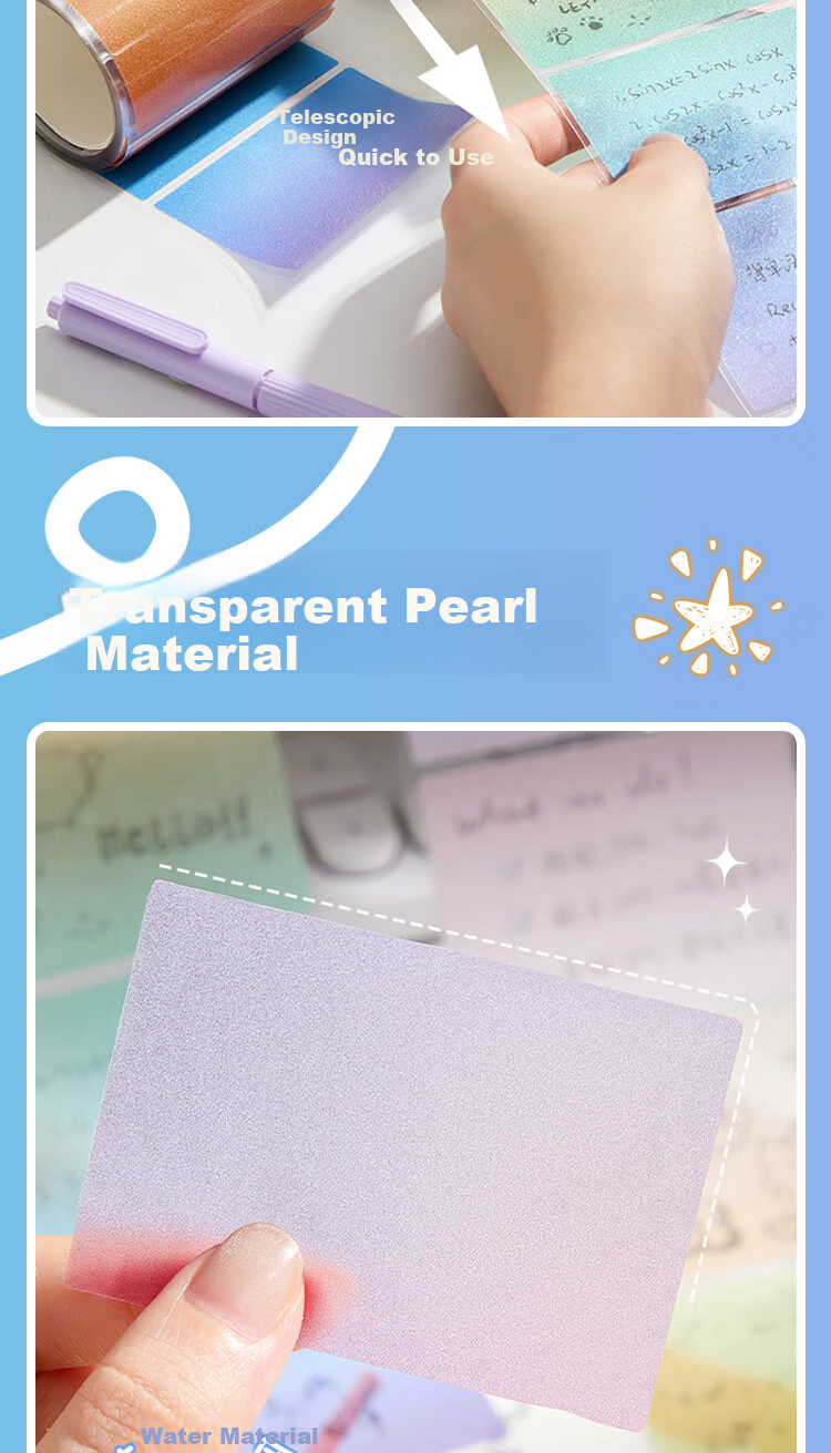 Jufu Pull-Out Sticky Notes Student Correction Memo Pads Strong Adhesive Cute Lined Paper Junior High School Reward Stationery Practical Gift 4