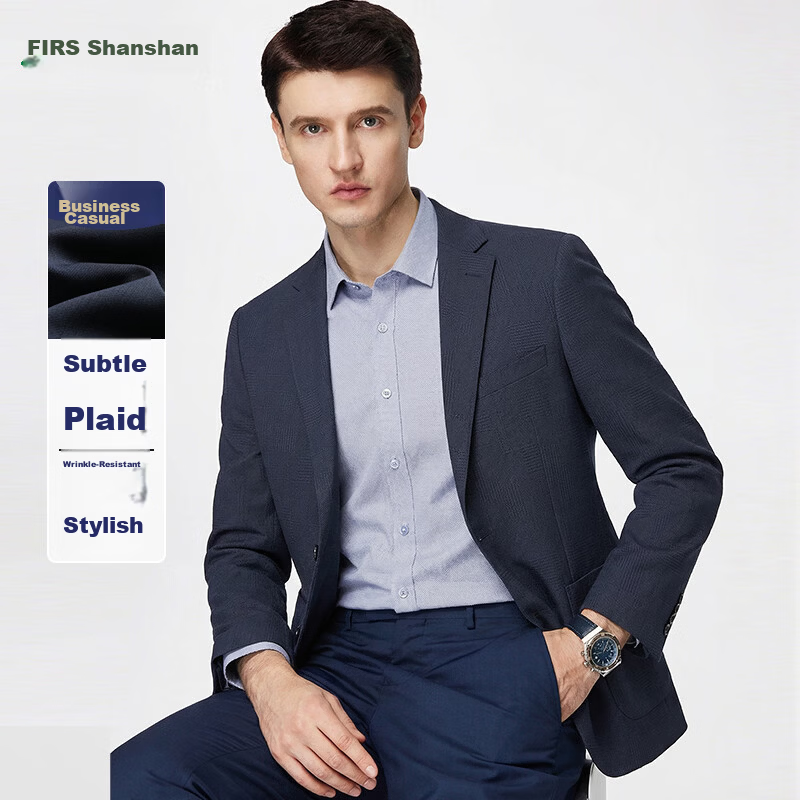 Shanshan Wrinkle-Resistant Non-Iron Men's Suit Spring Summer Lightweight Business Casual Single Jacket Middle-Aged and Young Dad Workwear Coat