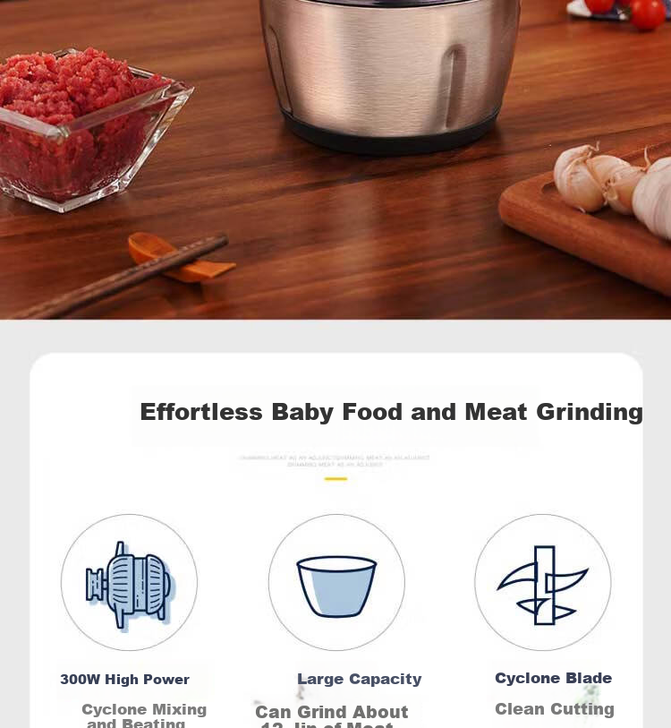 Donlim Stainless Steel Household Electric Meat Grinder Multifunctional Meat Mincer Meat Grinder Meat Mincer Garlic Grinder Food Processor 2L DL-JR373 1