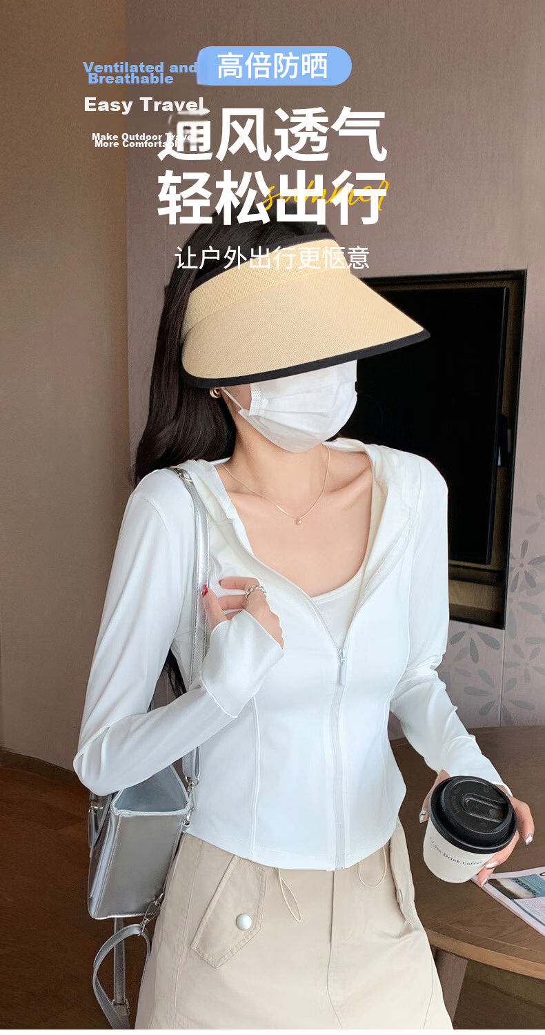 Langsha Women's Ice Silk Sunscreen Jacket Summer Thin Outdoor UV Protection Slim Fit Short Cardigan Coat 2