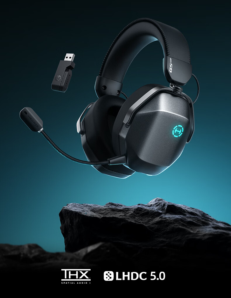 EDIFIER HECATE G5 MAX Wireless Edition 2.4G Wired Bluetooth Quad-Mode THX Sound Over-Ear Wireless Gaming Headset for PC FPS PUBG Delta Gray 5