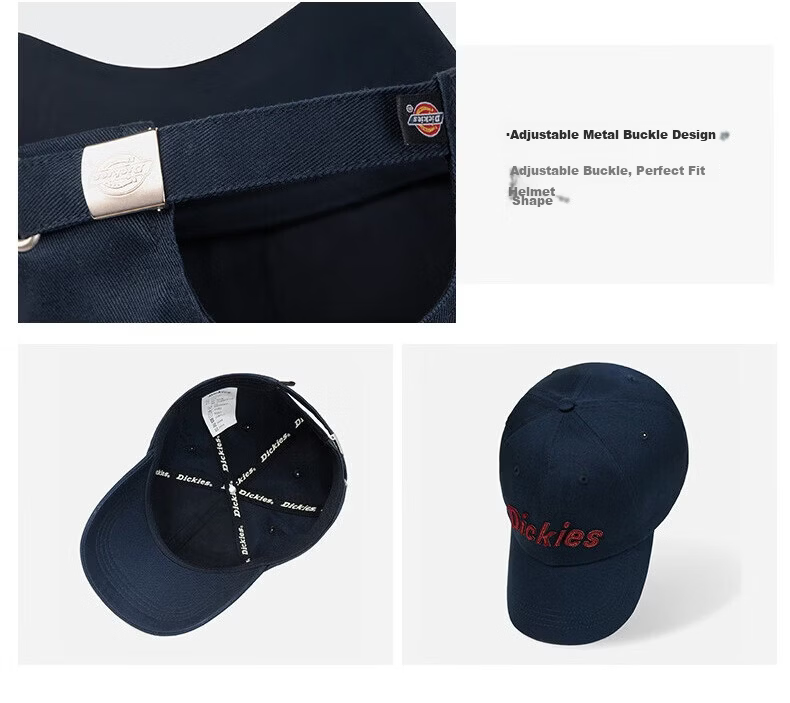Dickies Vintage Baseball Cap Men's Soft Top Trendy Slim Face Duckbill Hat Women's American Casual Couple Hat Navy Blue 4