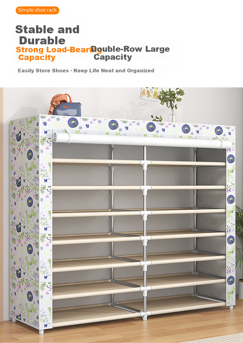 WoJia Seven-Tier Shoe Rack Home Entrance Multi-Layer Dustproof Large Capacity Storage Cabinet for Rental Apartments 3