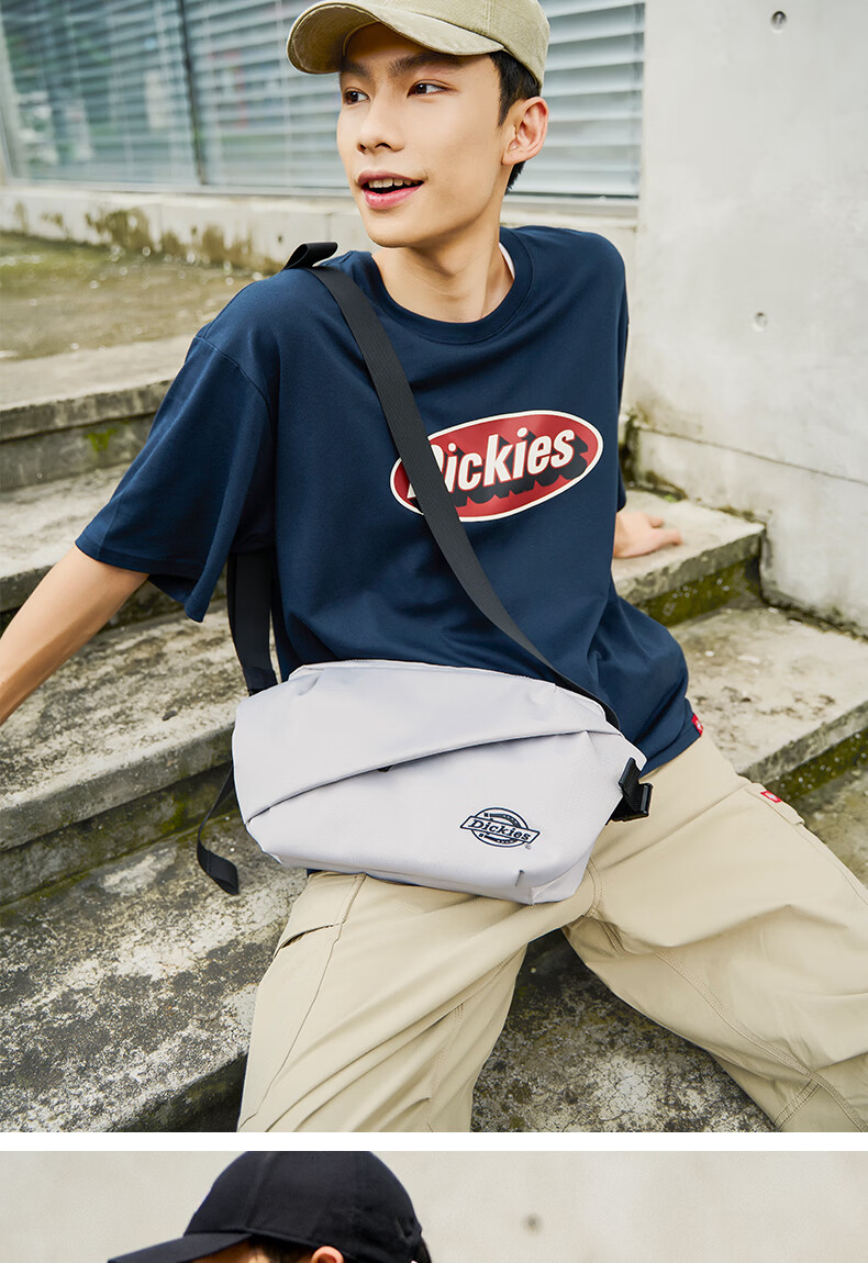 Dickies Shoulder Crossbody Bag for Men with Multiple Compartments, Chest Pack DK Cycling Sports Multifunctional Waist Pack Casual Style Large Capacity Phone Bag 13