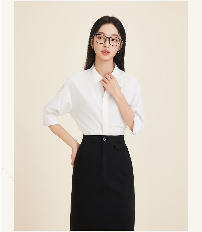 Dajiasi Women's White Short Sleeve Shirt Formal 2026 Summer New Interview Workplace Commuting Elegant Professional White Shirt 1
