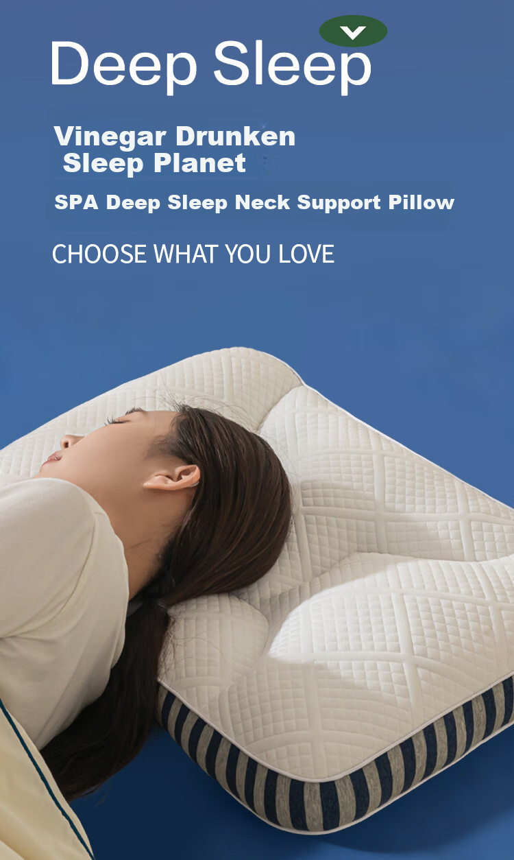 SOMERELLE Deep Sleep SPA Traction Neck Pillow Cervical Pillow for Deep Sleep Cervical Spondylosis Pillow Core Pair Set 1