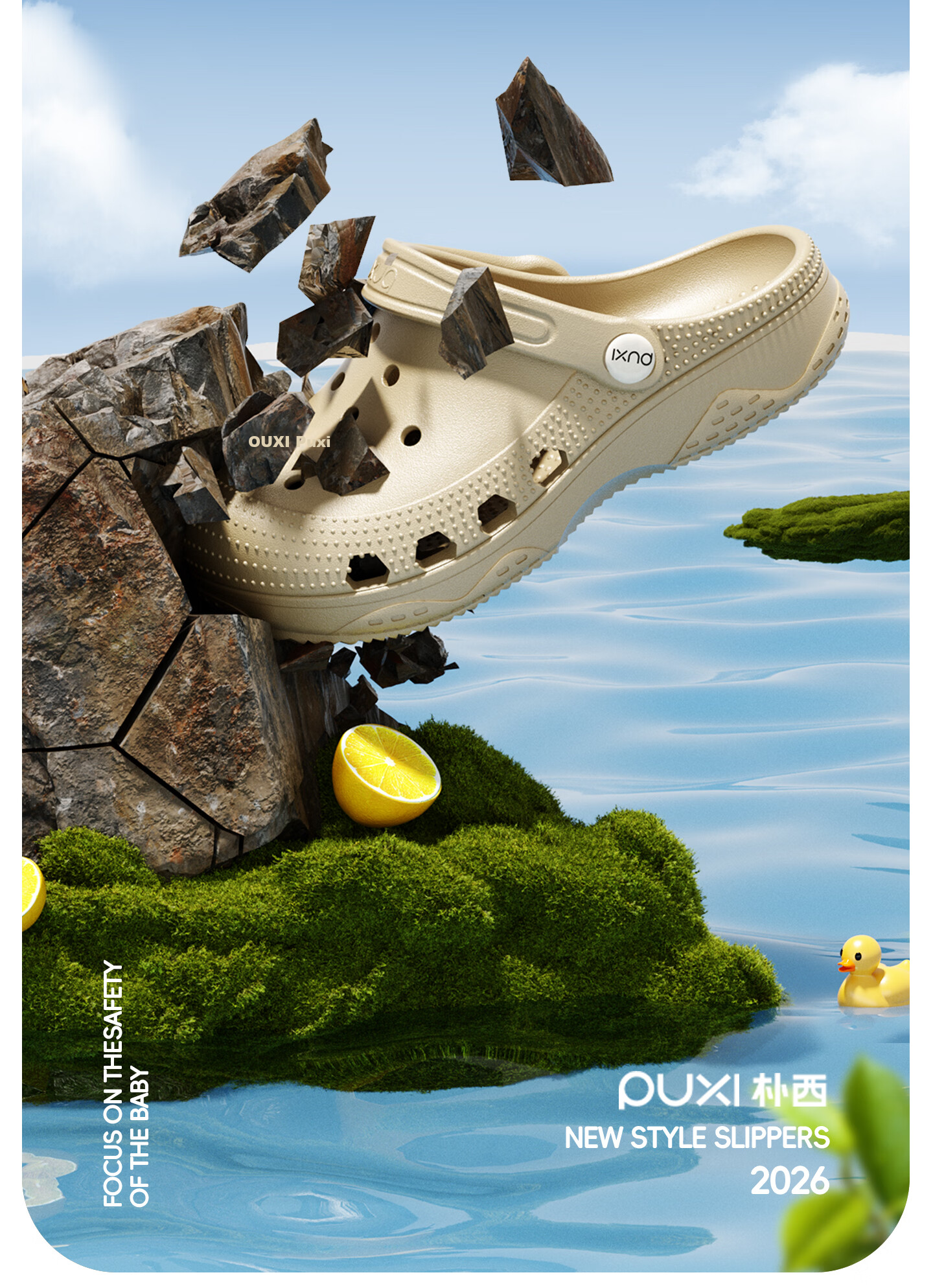 Puxi Kids Ventilated Clogs Boys Girls Summer Outdoor Non-Slip Odor-Resistant Soft Sole Beach Closed-Toe Sandals Cloud White Size 29-30 12