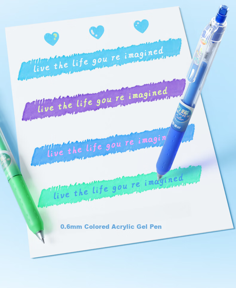 AIHAO Back-to-School Essential Acrylic Color Gel Pen 0.6mm Bullet Tip Retractable Highlighter Multi-Color Student Journal Artistic Green 6-Pack GP2607D 5