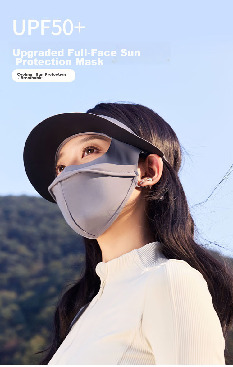 Nanjiren 2025 New Black Vinyl Sun Protection Hat for Women, Open-Top UV Shield Face Mask Sunshade Hat, Fashionable Summer Sun Hat for Women 1